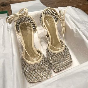 Bottega Veneta sparkle stretch crystal lace up shoes 36.5. Worn once.